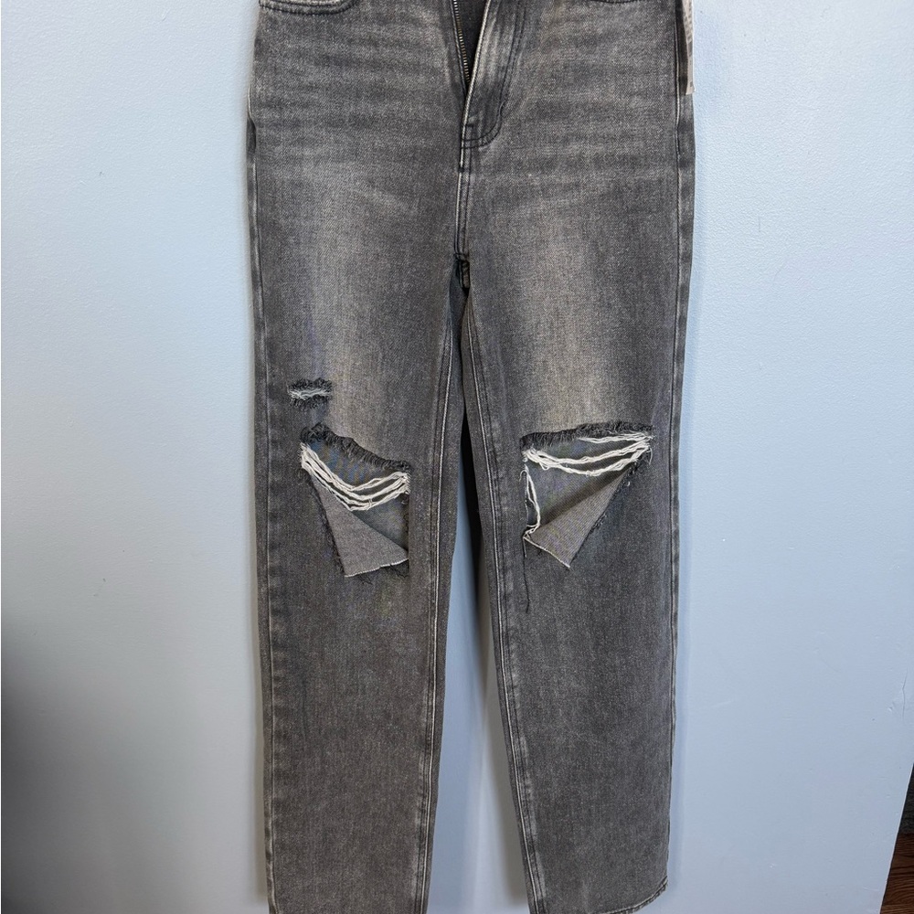 Pacsun 90's Boyfriend Jeans Distressed Grey 22 Waist New with Tags High Rise